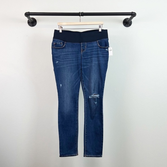 NWT Old Navy Maternity Front Low Panel Pop Icon Skinny Ripped Jeans - Picture 5 of 9